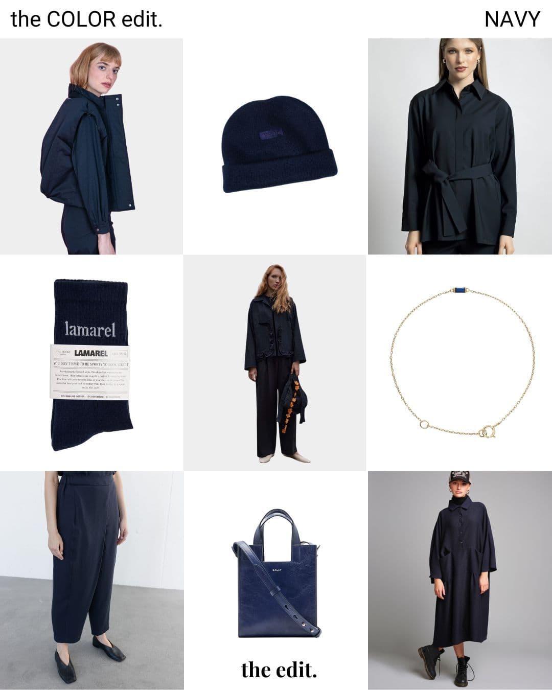 the COLOR edit. Navy